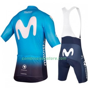 Combinaison Cycliste + Cuissard à Bretelles 2018 Movistar Team N001